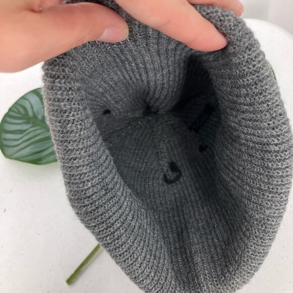 Britt's Knits Gray Ribbed Cuffed Knit Men's Craftsman Winter One Size Beanie Hat - Picture 6 of 6